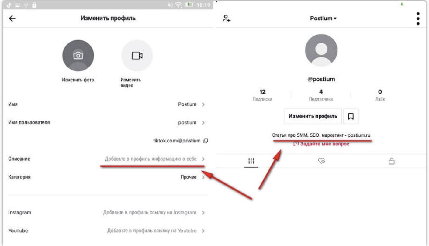 Как скопировать ссылку в тик ток: добавление в описание профиля своего аккаунта