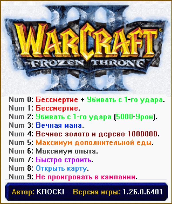Коды на варкрафт 3 —  warcraft 3