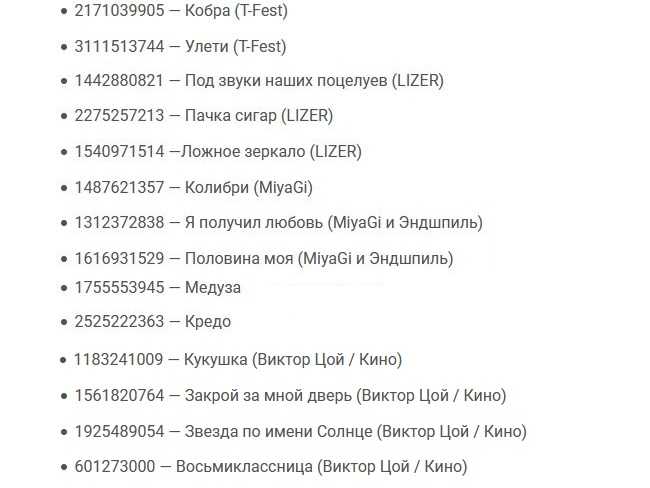 Коды на музыку в роблокс