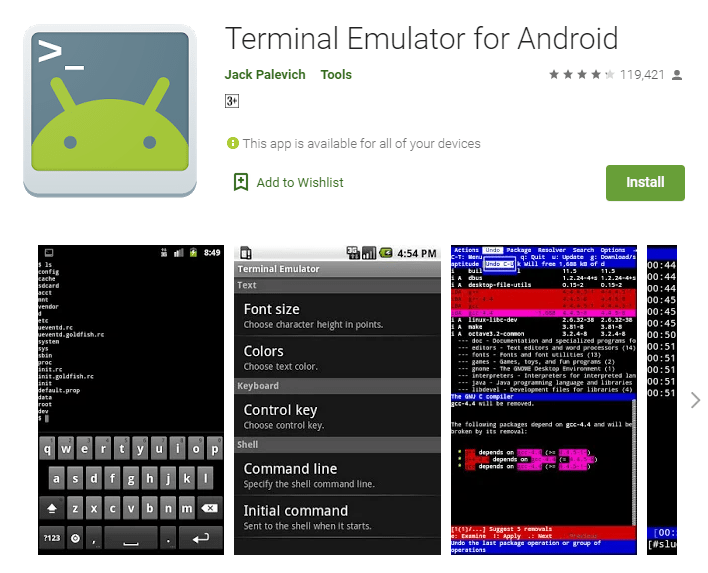 Где находится и, как запустить командную строку на android