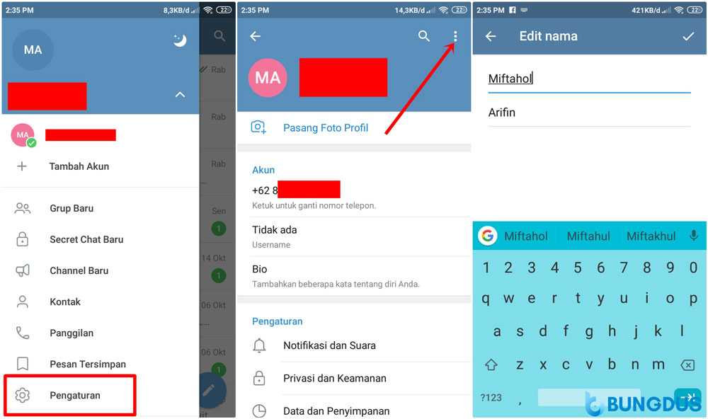 Как поменять имя в telegram на разных устройствах