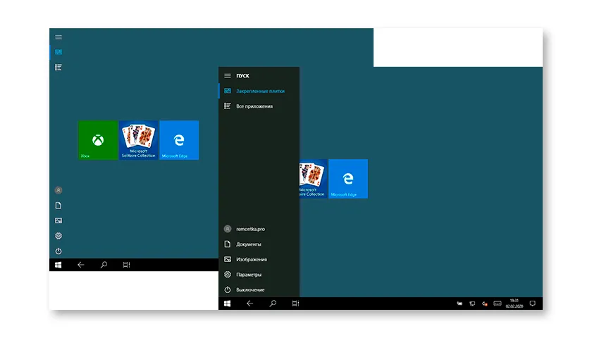 Вместо рабочего стола плитки windows 10